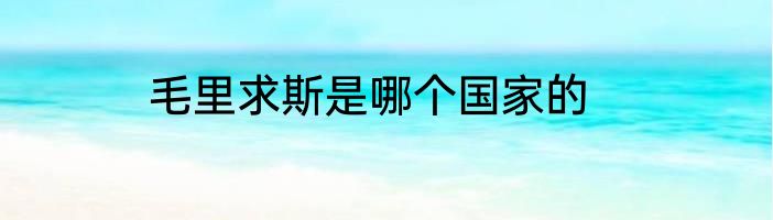 毛里求斯是哪个国家的