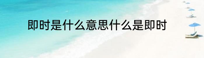 即时是什么意思什么是即时