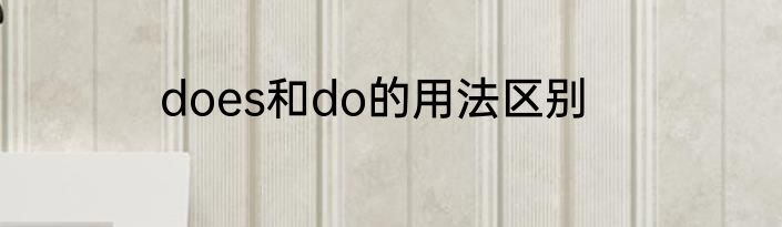 does和do的用法区别