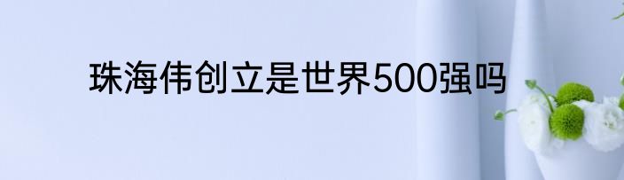珠海伟创立是世界500强吗