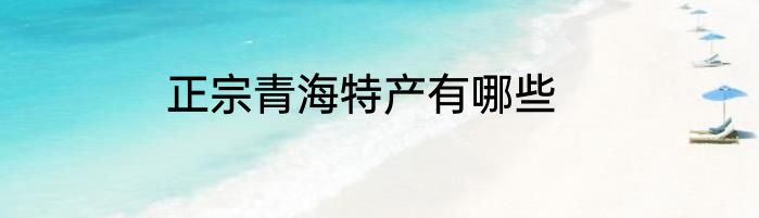正宗青海特产有哪些