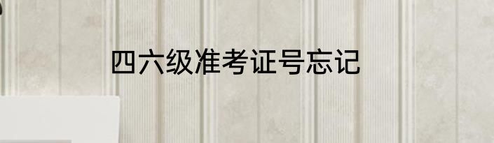 四六级准考证号忘记