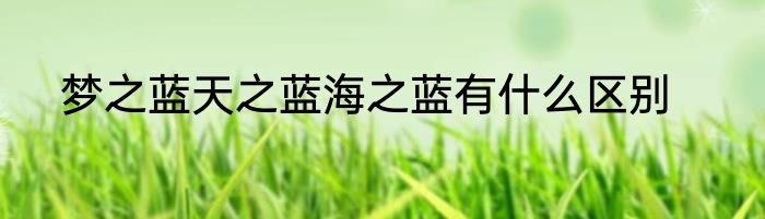 梦之蓝天之蓝海之蓝有什么区别