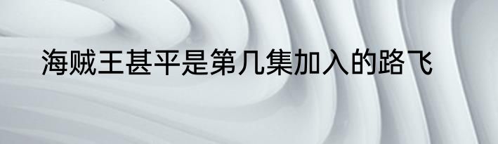 海贼王甚平是第几集加入的路飞