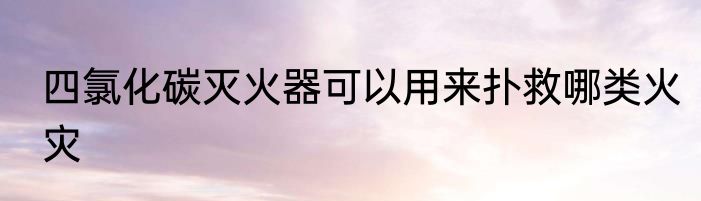 四氯化碳灭火器可以用来扑救哪类火灾
