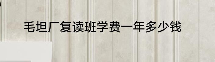 毛坦厂复读班学费一年多少钱