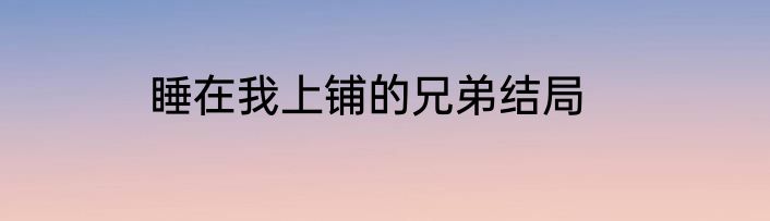 睡在我上铺的兄弟结局