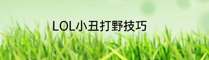 LOL小丑打野技巧
