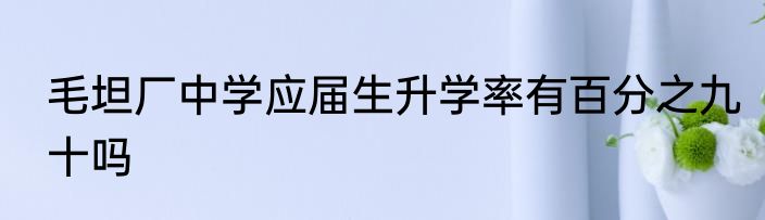 毛坦厂中学应届生升学率有百分之九十吗
