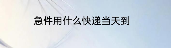 急件用什么快递当天到