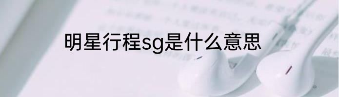 明星行程sg是什么意思