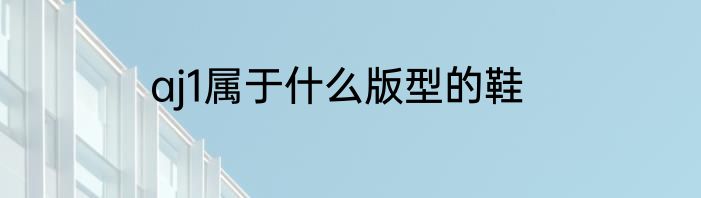 aj1属于什么版型的鞋