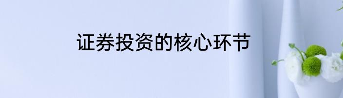 证券投资的核心环节