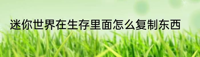 迷你世界在生存里面怎么复制东西