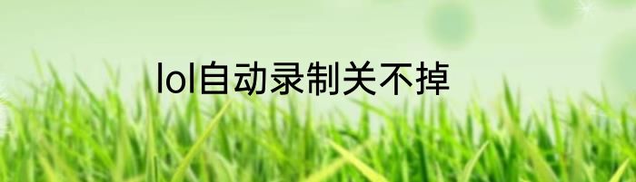 lol自动录制关不掉
