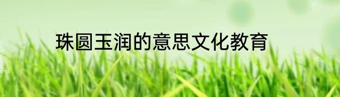 珠圆玉润的意思文化教育