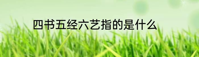 四书五经六艺指的是什么