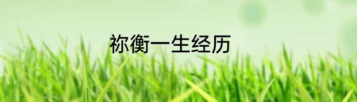 祢衡一生经历
