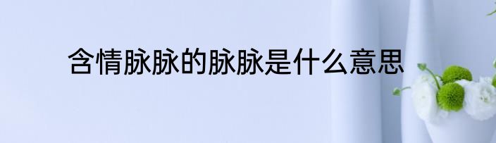 含情脉脉的脉脉是什么意思