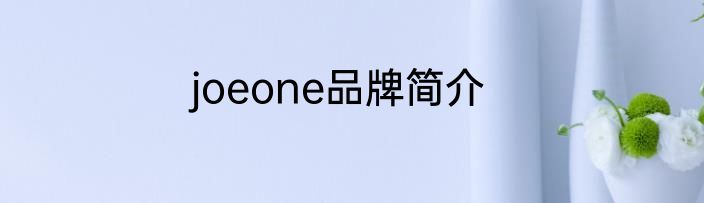 joeone品牌简介