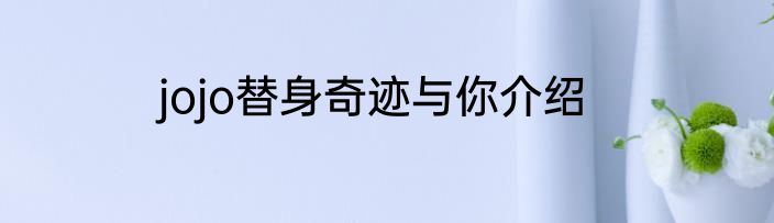 jojo替身奇迹与你介绍