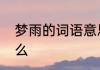 梦雨的词语意思梦雨的词语意思是什么