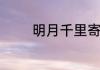 明月千里寄相思下句是什么