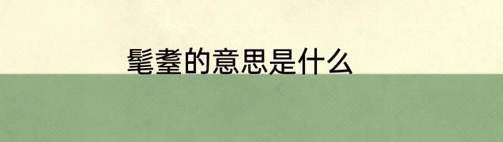 髦耋的意思是什么