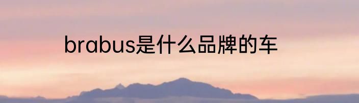 brabus是什么品牌的车