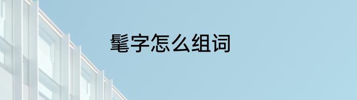 髦字怎么组词