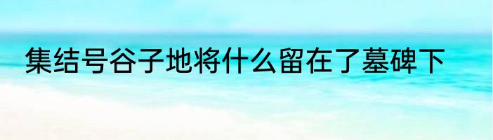 集结号谷子地将什么留在了墓碑下