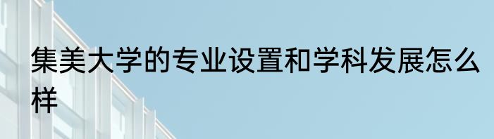 集美大学的专业设置和学科发展怎么样