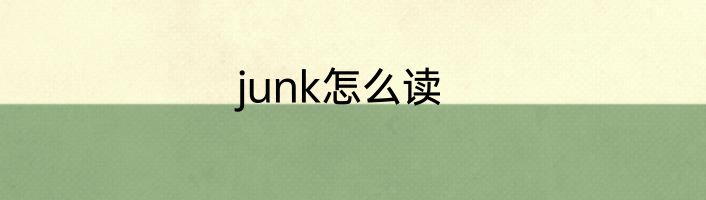 junk怎么读