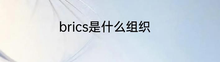 brics是什么组织