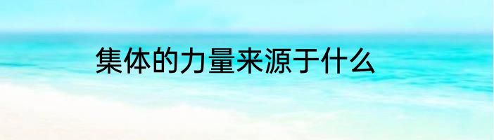 集体的力量来源于什么