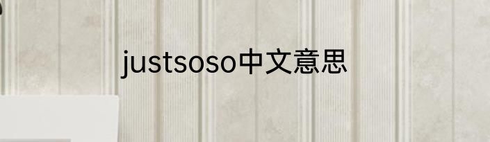 justsoso中文意思