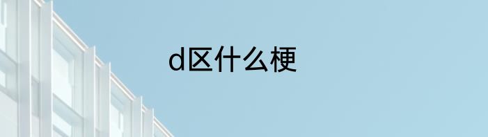 d区什么梗