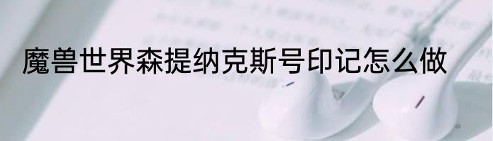 魔兽世界森提纳克斯号印记怎么做