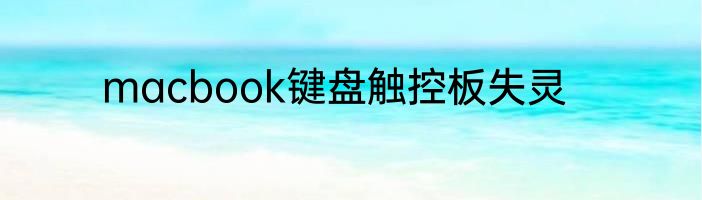 macbook键盘触控板失灵