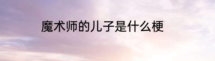 魔术师的儿子是什么梗