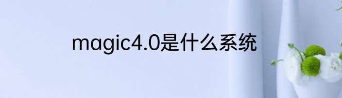 magic4.0是什么系统