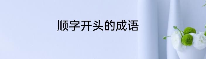 顺字开头的成语