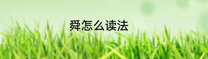 舜怎么读法