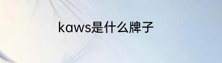 kaws是什么牌子