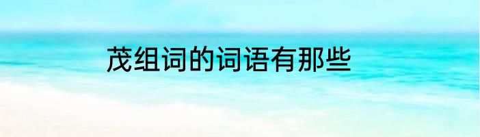 茂组词的词语有那些