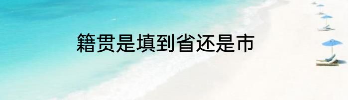 籍贯是填到省还是市