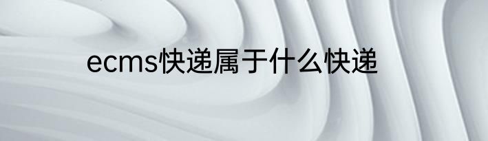 ecms快递属于什么快递