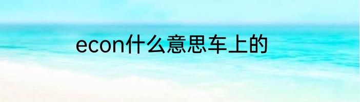 econ什么意思车上的