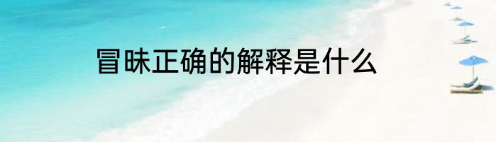 冒昧正确的解释是什么