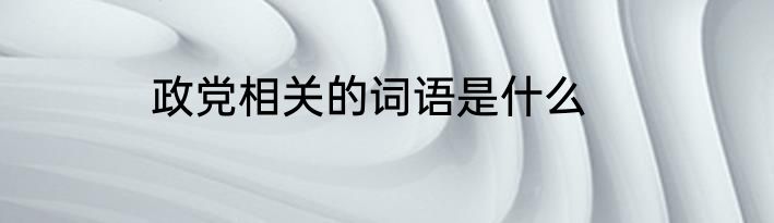 政党相关的词语是什么